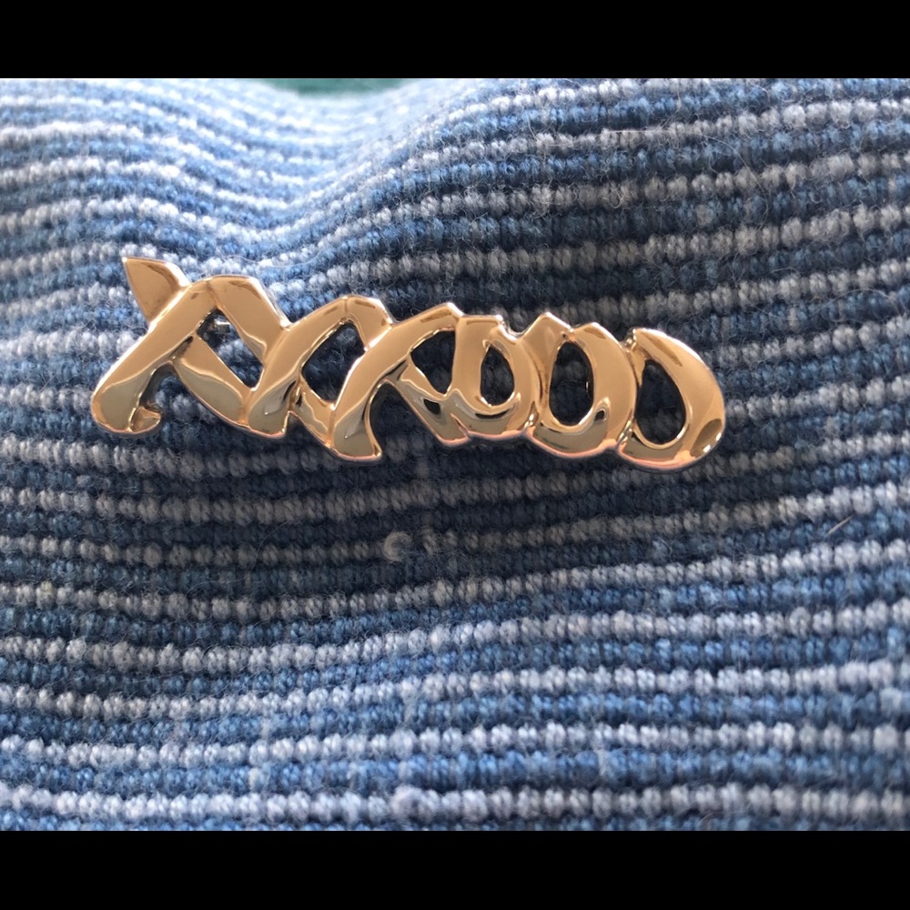 Tiffany sterling silver XO brooch pin